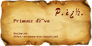 Primusz Éva névjegykártya